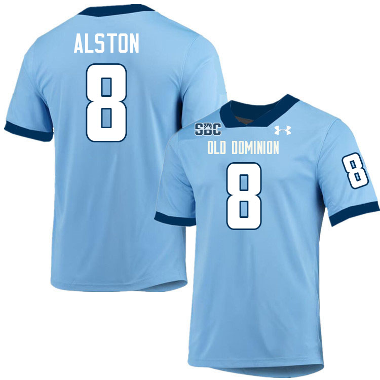 #8 Myles Alston Old Dominion Monarchs College Football Jerseys Stitched-Light Blue